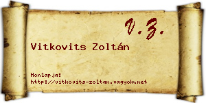 Vitkovits Zoltán névjegykártya