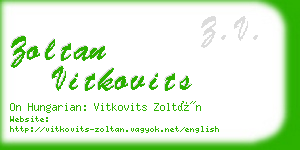 zoltan vitkovits business card